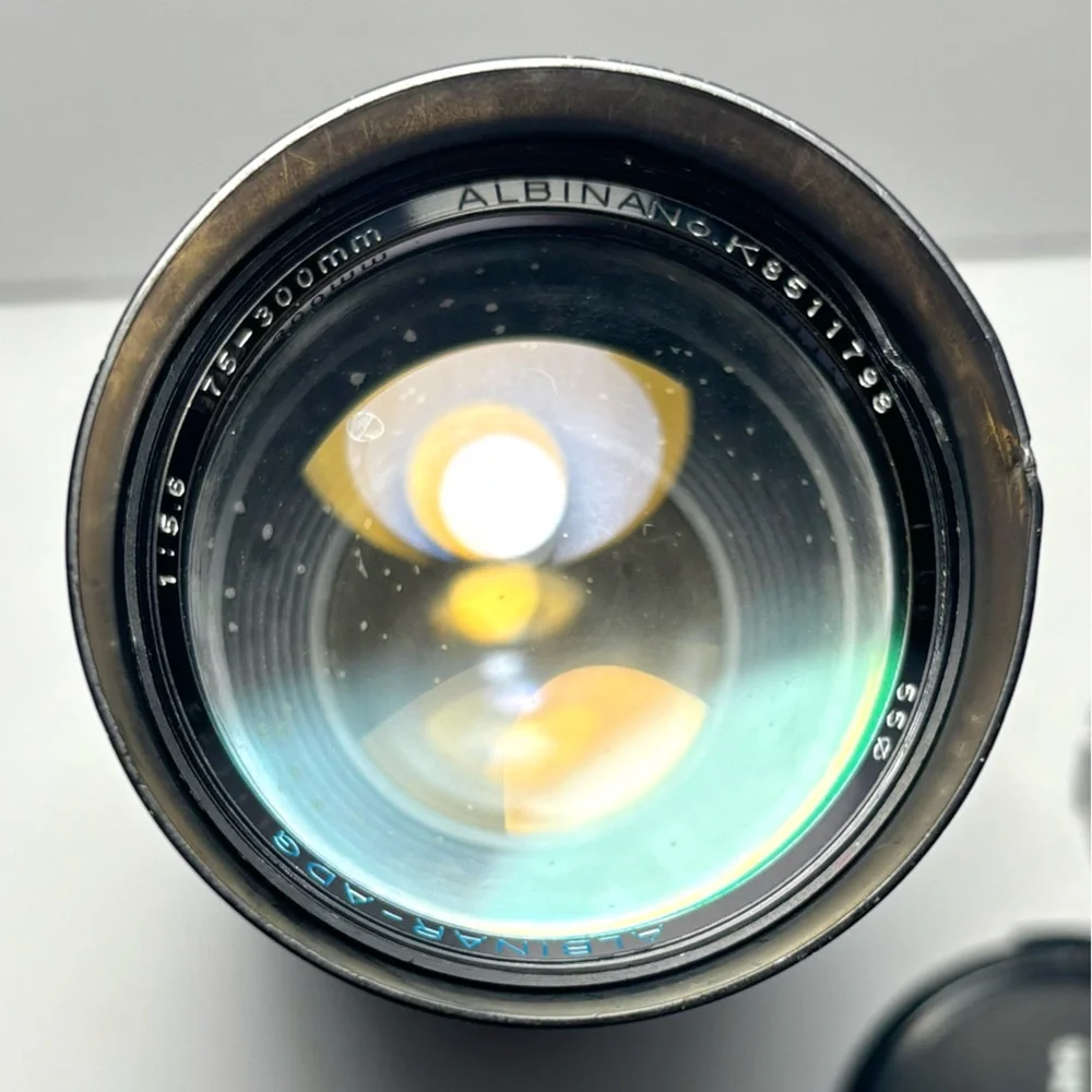 Albinar ADG 75-300mm 1:5.6 Macro Zoom Lens No. K8511798 W/ Leather Case